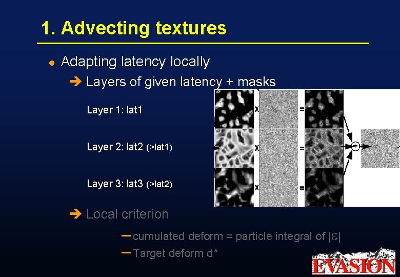 1. Advecting textures l Adapting latency locally è Layers of given latency + masks