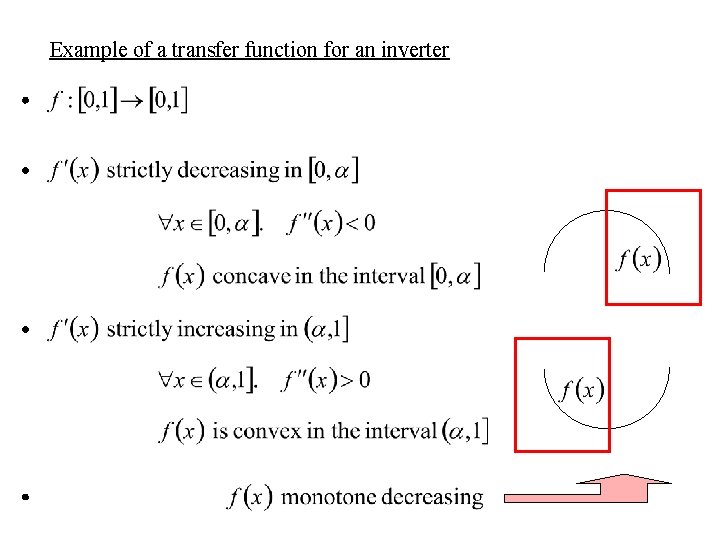 Example of a transfer function for an inverter 