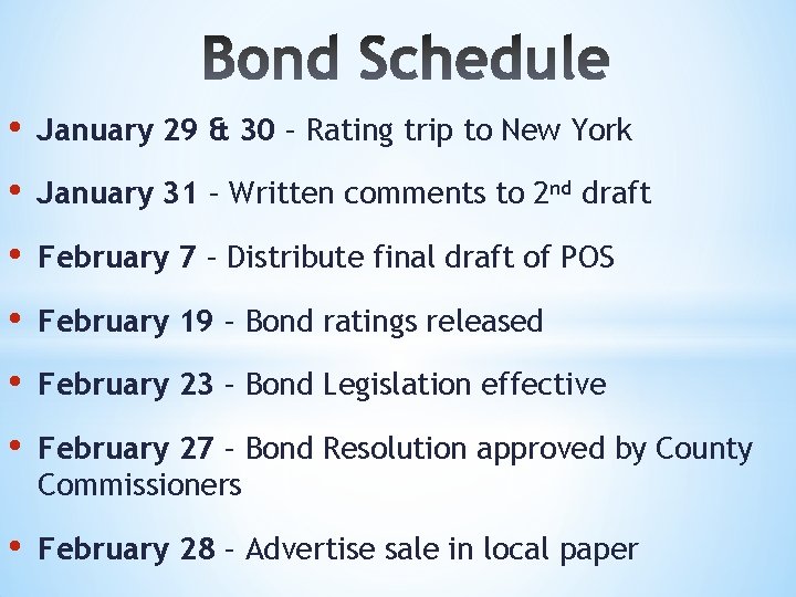  • January 29 & 30 – Rating trip to New York • January
