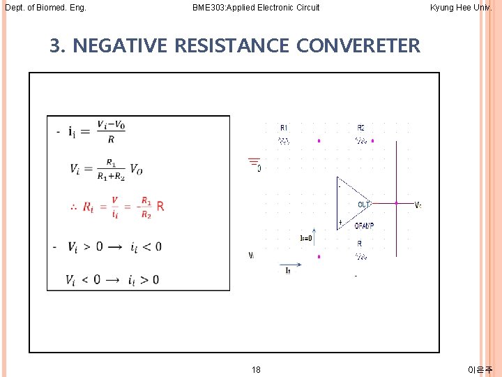 Dept. of Biomed. Eng. BME 303: Applied Electronic Circuit Kyung Hee Univ. 3. NEGATIVE