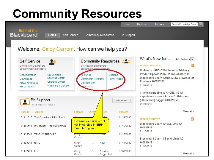 Community Resources External websites – not yet integrated in Bt. Bb Search Engine 28