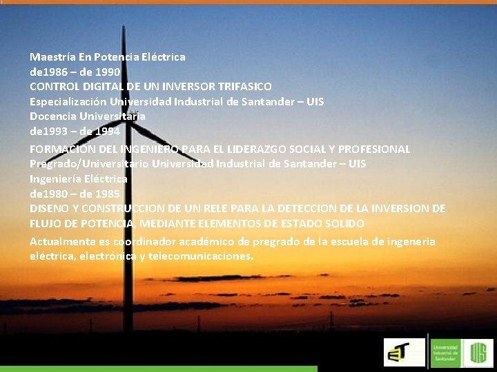 Maestría En Potencia Eléctrica de 1986 – de 1990 CONTROL DIGITAL DE UN INVERSOR