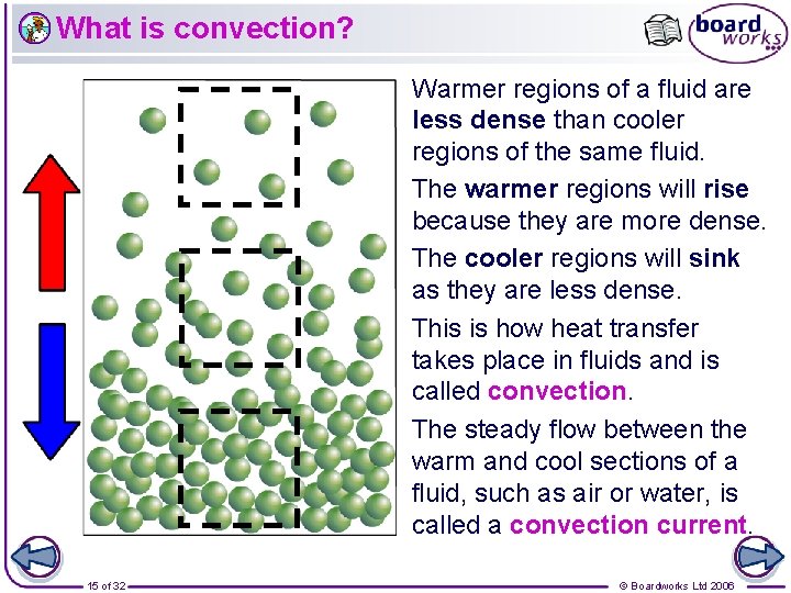 What is convection? Warmer regions of a fluid are less dense than cooler regions