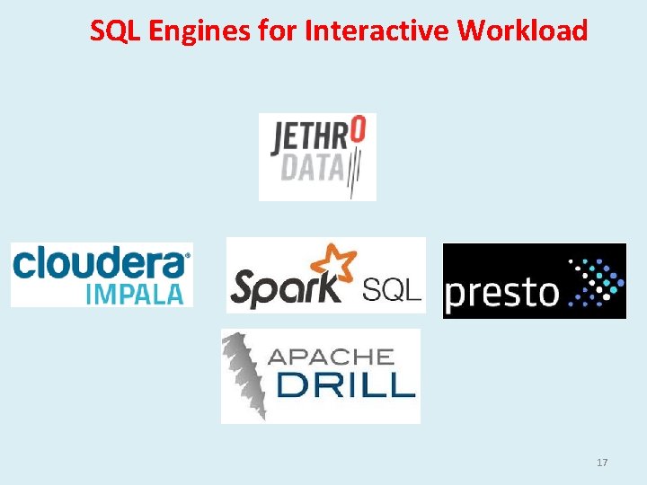 SQL Engines for Interactive Workload 17 