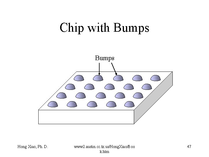 Chip with Bumps Hong Xiao, Ph. D. www 2. austin. cc. tx. us/Hong. Xiao/Boo Chip with Bumps Hong Xiao, Ph. D. www 2. austin. cc. tx. us/Hong. Xiao/Boo