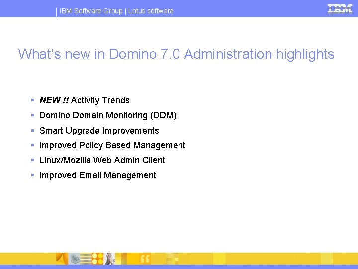 IBM Software Group | Lotus software What’s new in Domino 7. 0 Administration highlights