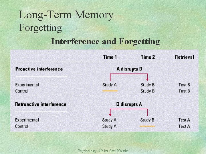Long-Term Memory Forgetting Interference and Forgetting Psychology, 4/e by Saul Kassin 