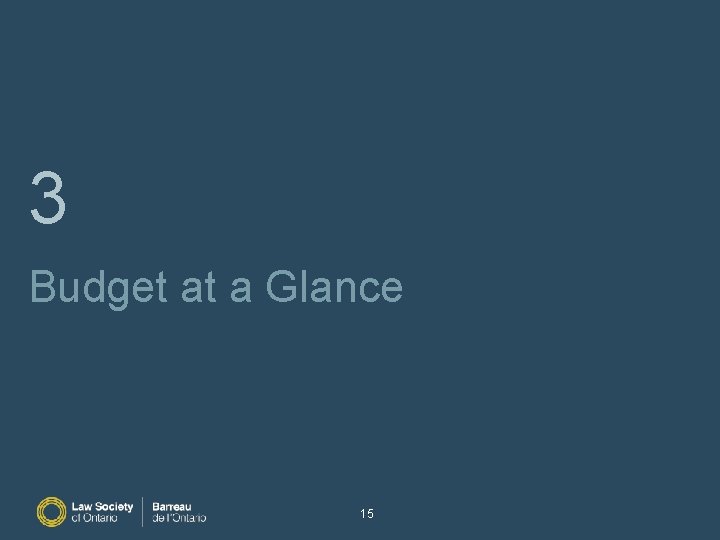 3 Budget at a Glance 15 