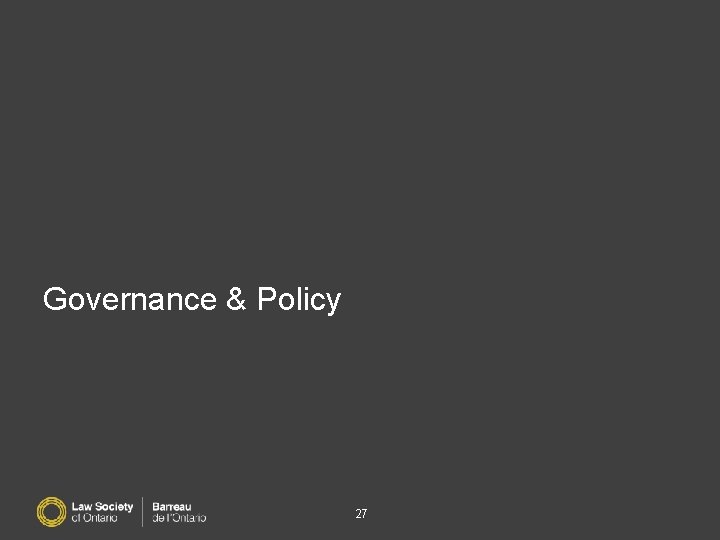 Governance & Policy 27 