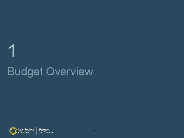 1 Budget Overview 3 