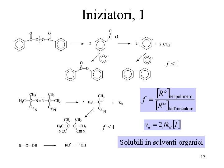 Iniziatori, 1 Solubili in solventi organici 12 