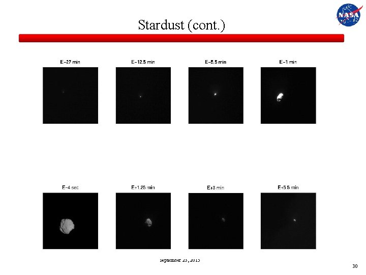 Stardust (cont. ) September 23, 2015 30 