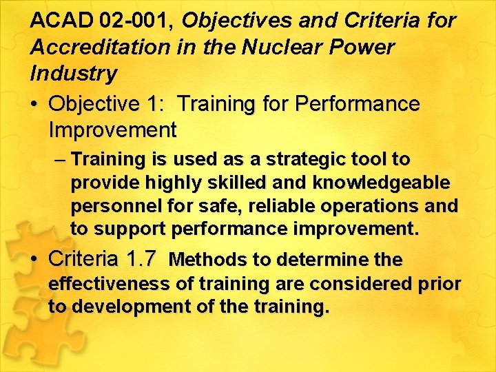 Performance Improvement Metrics JFOTRNCMETRIC ACAD 02 001 Objectives