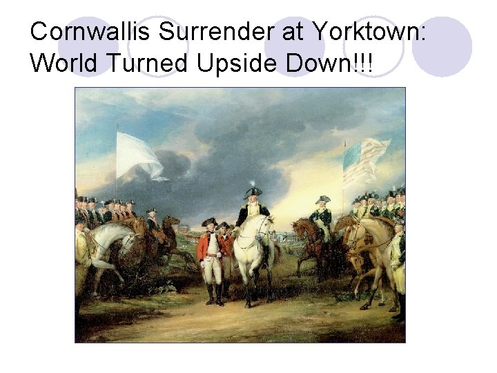 Cornwallis Surrender at Yorktown: World Turned Upside Down!!! 