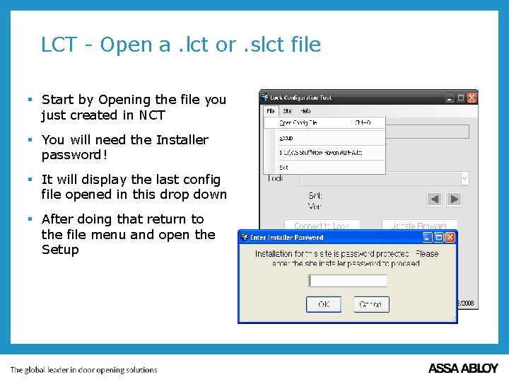 LCT - Open a. lct or. slct file § Start by Opening the file