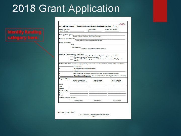 2018 Grant Application Identify funding category here: 