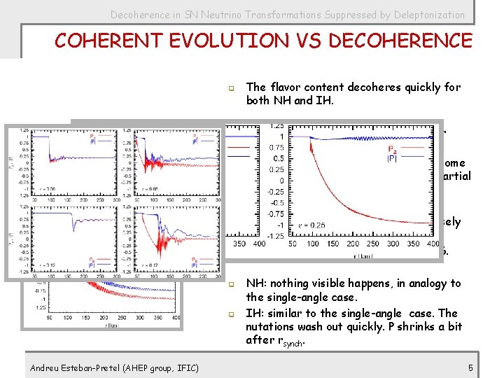 Decoherence in SN Neutrino Transformations Suppressed by Deleptonization COHERENT EVOLUTION VS DECOHERENCE q q