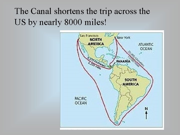 The Canal shortens the trip across the US by nearly 8000 miles! 