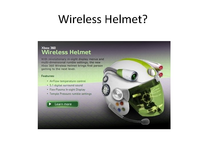Wireless Helmet? 