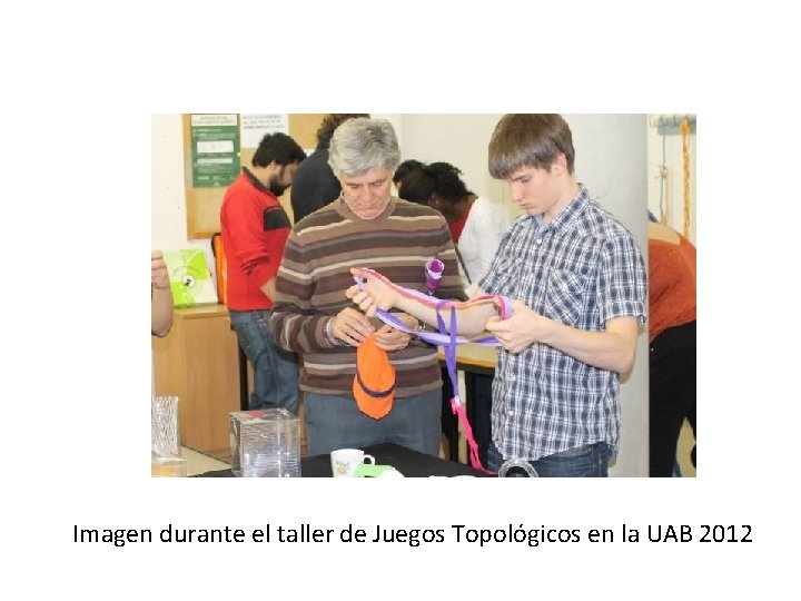 Imagen durante el taller de Juegos Topológicos en la UAB 2012 