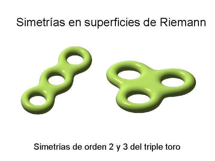 Simetrías en superficies de Riemann Simetrías de orden 2 y 3 del triple toro
