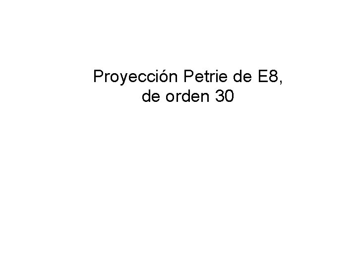 Proyección Petrie de E 8, de orden 30 