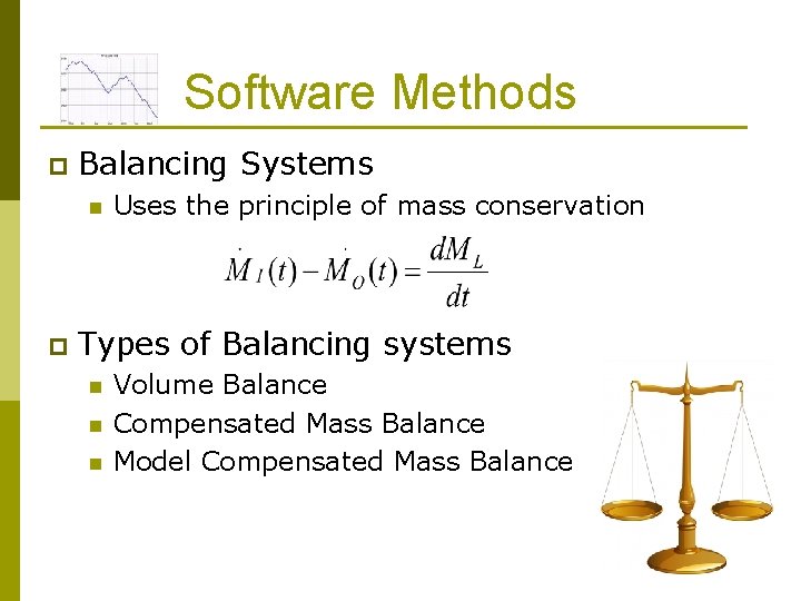  Software Methods p Balancing Systems n p Uses the principle of mass conservation