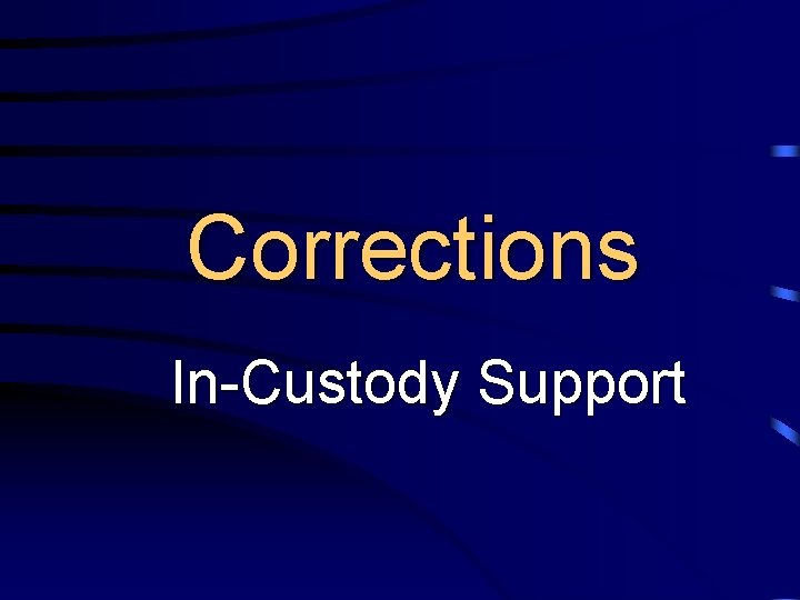 Corrections In-Custody Support 