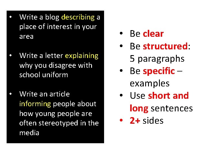  • Write a blog describing a place of interest in your area •