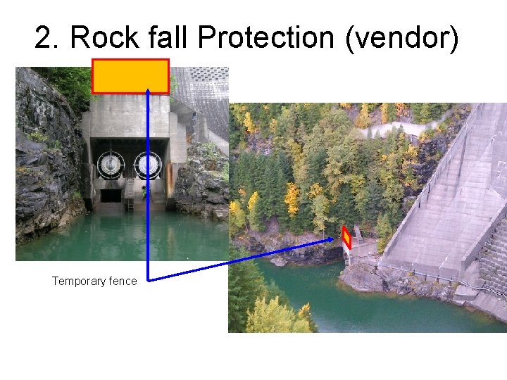 2. Rock fall Protection (vendor) Temporary fence 