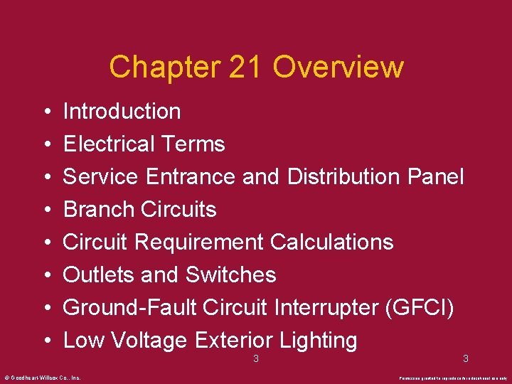 Chapter 21 Overview • • Introduction Electrical Terms Service Entrance and Distribution Panel Branch