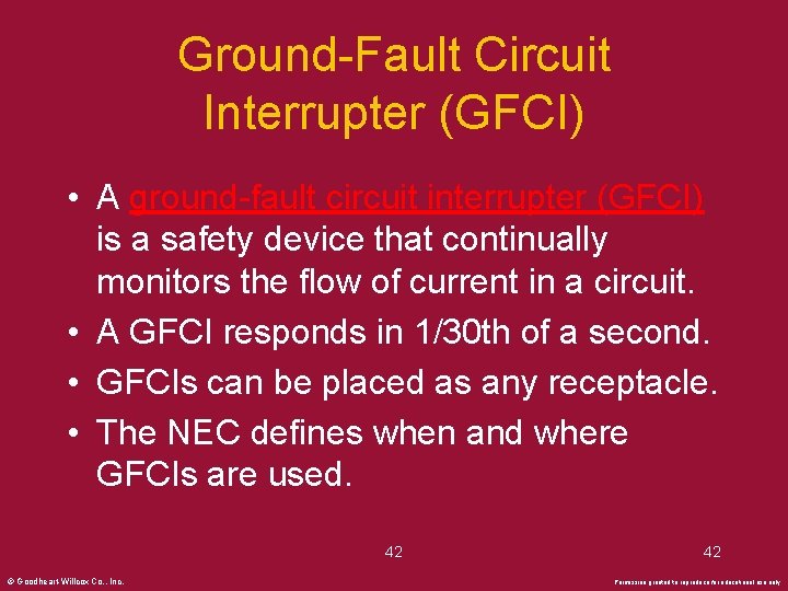 Ground-Fault Circuit Interrupter (GFCI) • A ground-fault circuit interrupter (GFCI) is a safety device