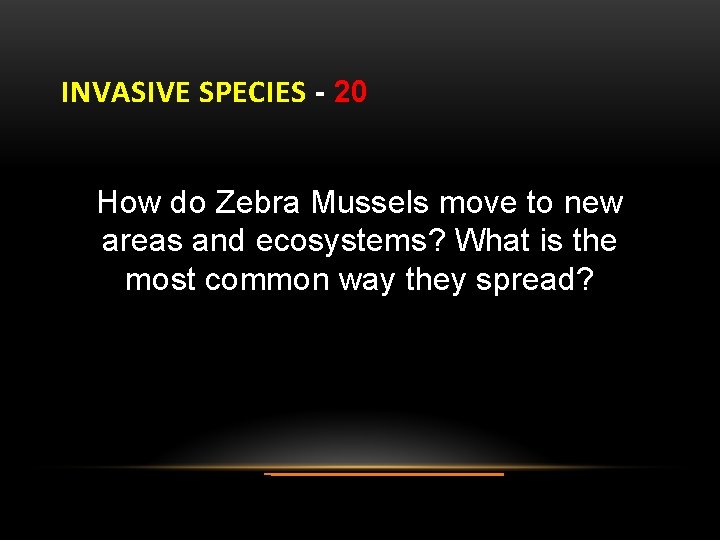 INVASIVE SPECIES - 20 How do Zebra Mussels move to new areas and ecosystems?