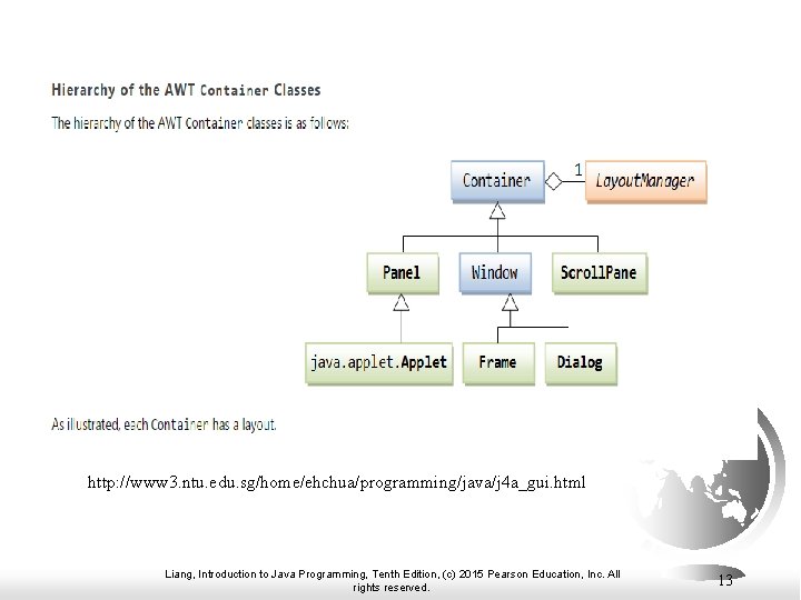 http: //www 3. ntu. edu. sg/home/ehchua/programming/java/j 4 a_gui. html Liang, Introduction to Java Programming, http: //www 3. ntu. edu. sg/home/ehchua/programming/java/j 4 a_gui. html Liang, Introduction to Java Programming,