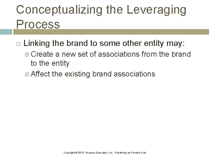 Conceptualizing the Leveraging Process Linking the brand to some other entity may: Create a