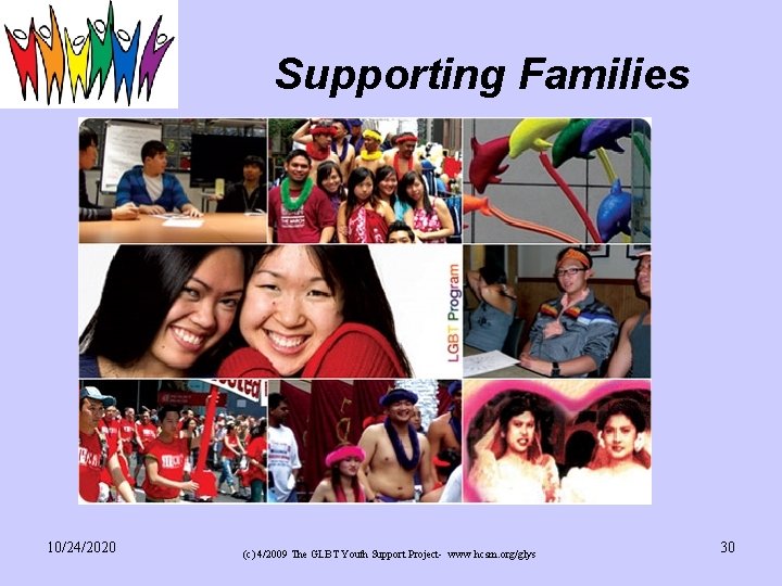 Supporting Families 10/24/2020 (c) 4/2009 The GLBT Youth Support Project- www. hcsm. org/glys 30