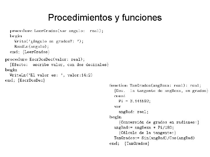 Procedimientos y funciones 