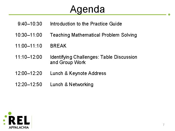 Agenda 9: 40– 10: 30 Introduction to the Practice Guide 10: 30– 11: 00