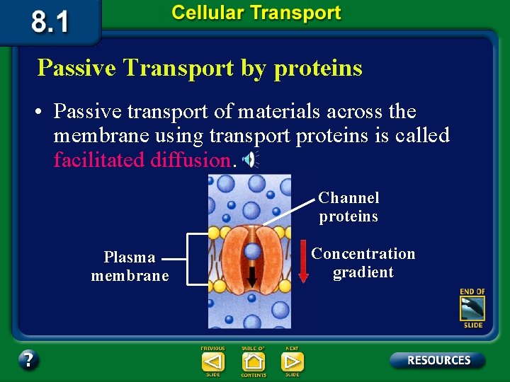 Passive Transport by proteins • Passive transport of materials across the membrane using transport