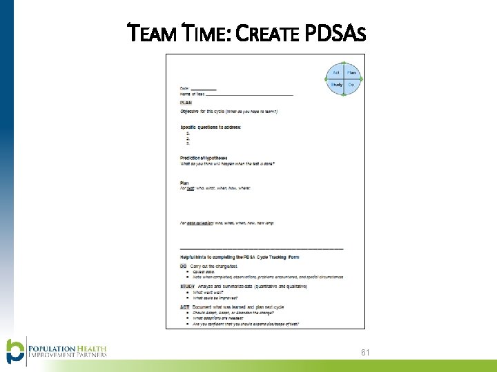 TEAM TIME: CREATE PDSAS 61 