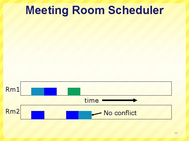 Meeting Room Scheduler Rm 1 time Rm 2 No conflict 16 
