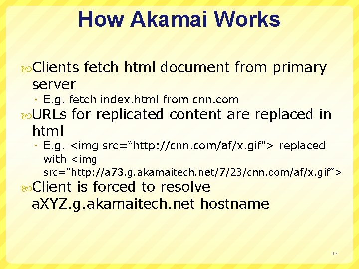 How Akamai Works Clients server fetch html document from primary E. g. fetch index.
