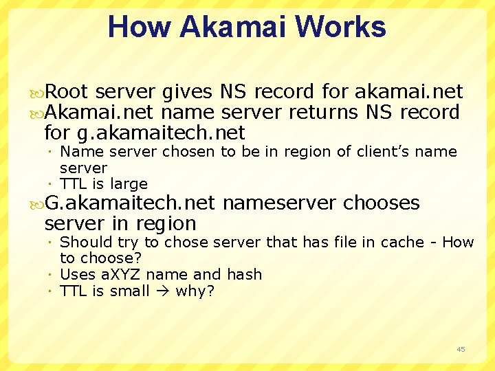 How Akamai Works Root server Akamai. net gives NS record for akamai. net name
