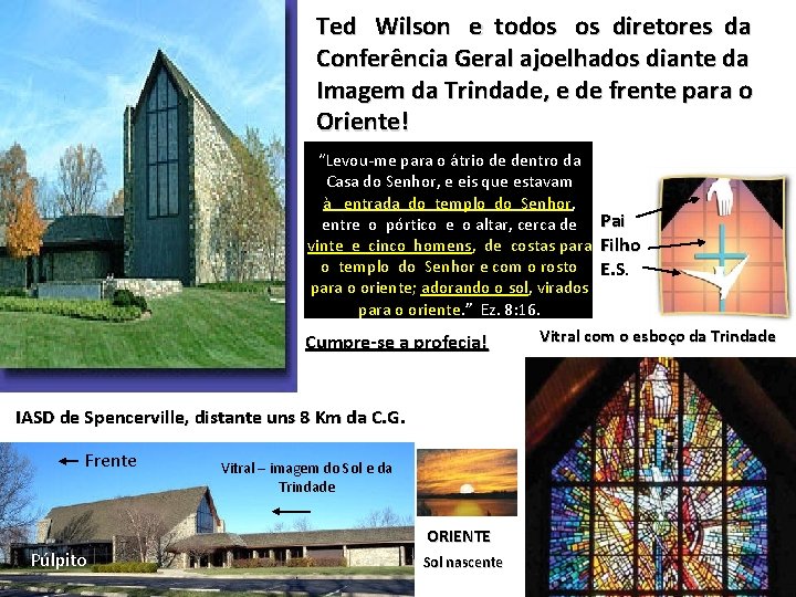 Ted Wilson e todos os diretores da Conferência Geral ajoelhados diante da Imagem da