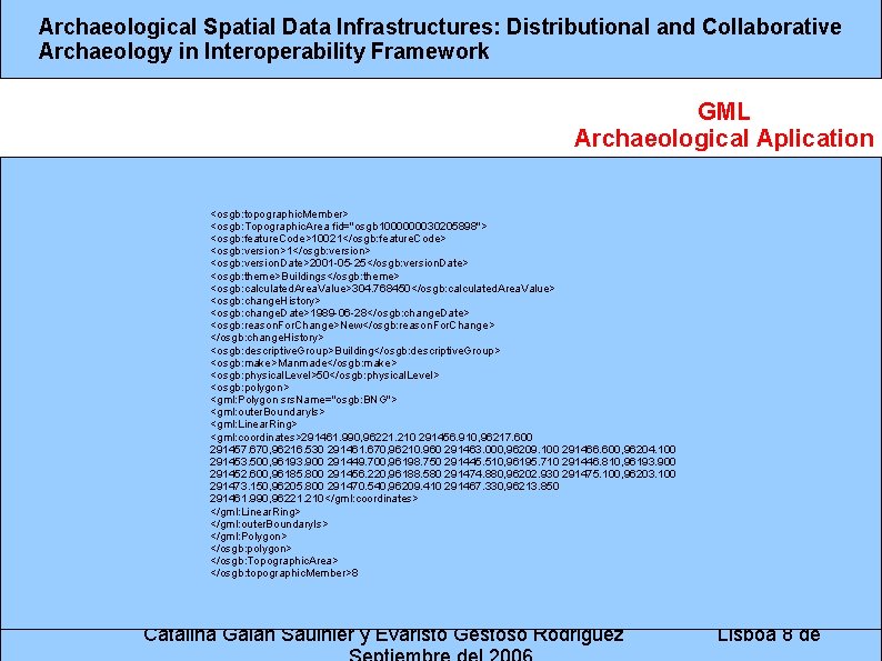 Archaeological Spatial Data Infrastructures: Distributional and Collaborative Archaeology in Interoperability Framework GML Archaeological Aplication