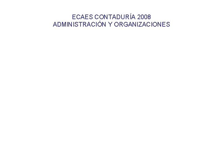 ECAES CONTADURÍA 2008 ADMINISTRACIÓN Y ORGANIZACIONES 