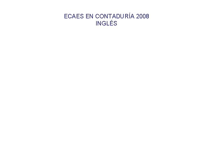 ECAES EN CONTADURÍA 2008 INGLÉS 