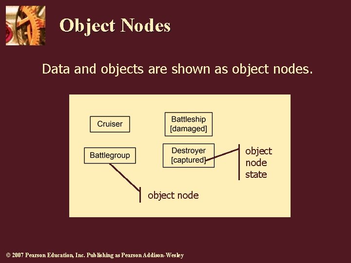 Object Nodes Data and objects are shown as object nodes. object node state object