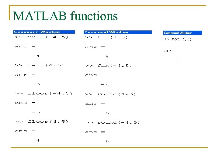 MATLAB functions 