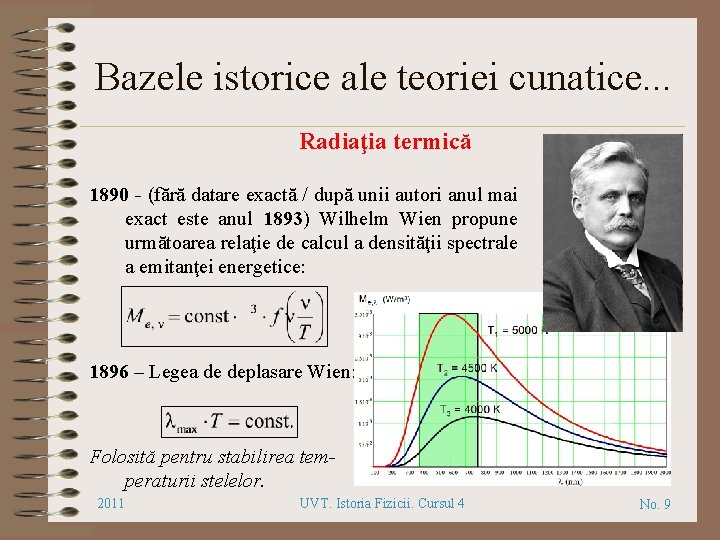 Bazele istorice ale teoriei cunatice. . . Radiaţia termică 1890 - (fără datare exactă
